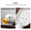 Charming Duck Ceramic Soap Dish: Creative and Cute, Drains Water for a Neat Bathroom.