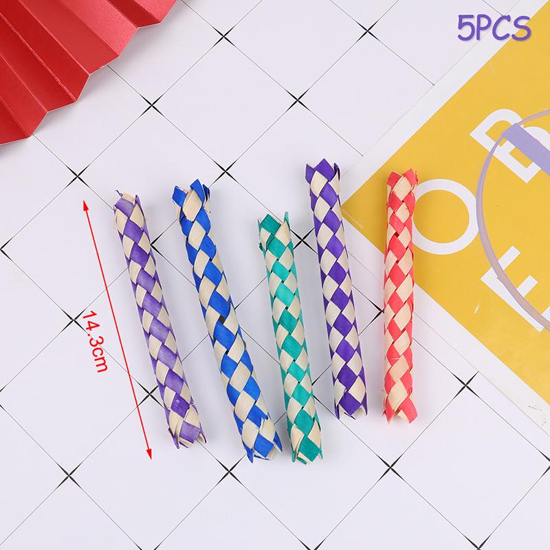 5Pcs Diy Finger Traps Classic Chinese Bamboo Fingers Trap Popits Pop Tube Toys