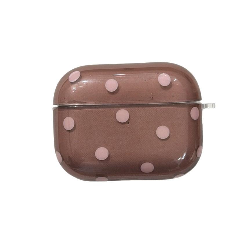 Transparent brown pink polka dot AirPods 1 generation earphone case for Apple earphones AirPods 1 generation Pro1 generation