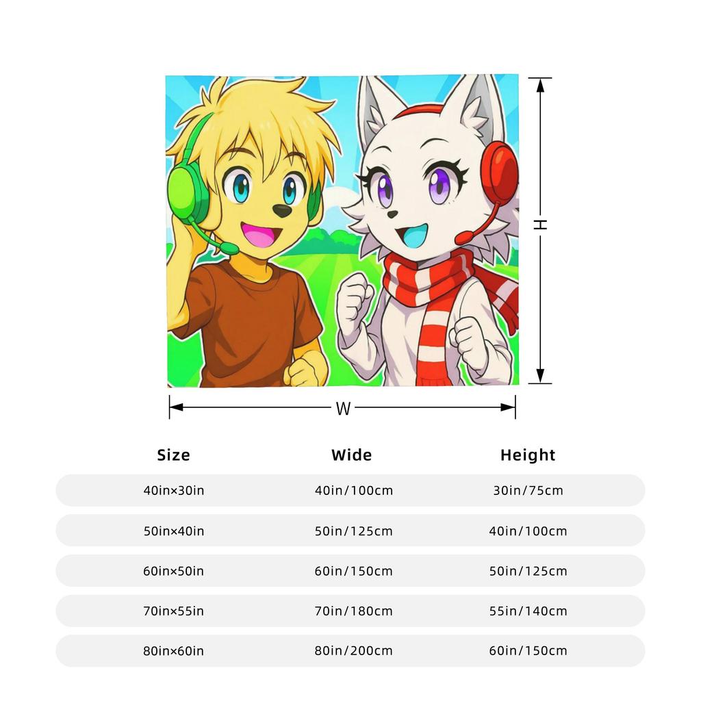 Tylers And Snowi Gaming Fleece Blankets Game Anime Customized Throw Blankets for Home Hotel Sofa 125*100cm Rug Piece