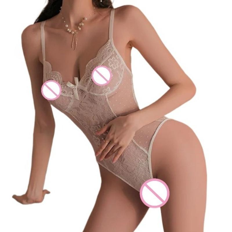 Sexy Bodysuits Women Open Crotch Sexy Lingerie Porno Crotchless Underwear Bodystocking Lace Perspective Bodysuit Sexy Clothing