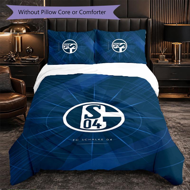 Biancheria da letto a tema Schalke 04 Set 3 Pezzi Copripiumino Biancheria da letto Decorativa per Camera da Teen Decorazione per la Casa