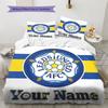 Personalisierte Bettwäsche für Leeds-Fans, Steppbett-Set, Bettbezug, Kissenbezug, Heim-Geburtstagsgeschenk (1 Bettbezug + 2 Kissenbezüge, ohne Füllung)