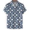 Men S Summer Short Sleeve Shirt 3d Print Striped Color Block Casual