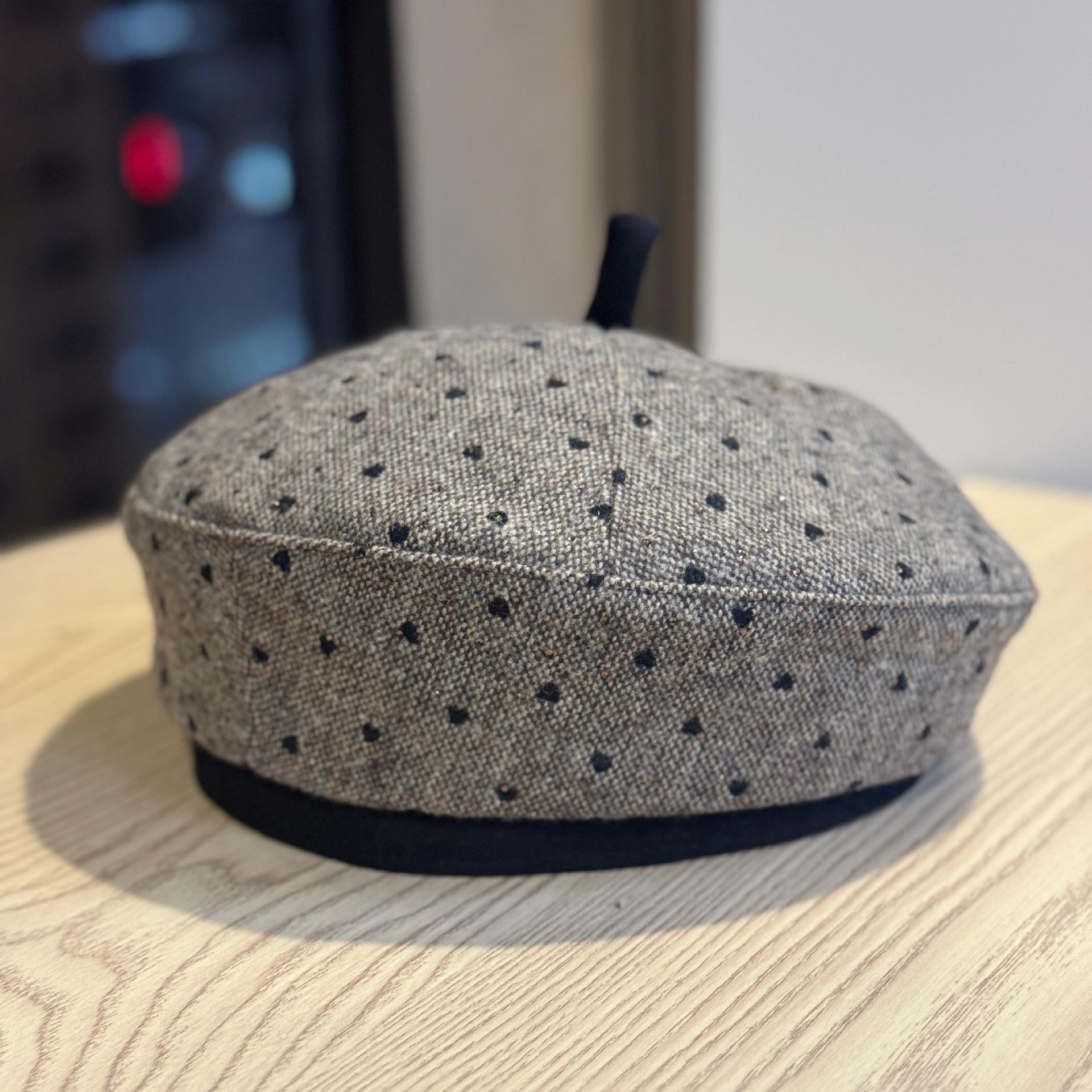 

Новый осенне-зимний берет в горошек «елочка», женский модный нежный и милый берет «маленькая тыква», шляпа художника с лицом Adjustable