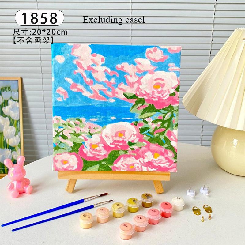 DIY Digital Landscape Oil Painting Coloring Hand Filled Painting Paint By Number Children's Coloring Decorative Landscape
