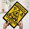 Gamer Room Danger Sign Tinplate Poster Customized Wall Art Vintage Retro Metal Signs for Aesthetic Decoration At Home Man Cave