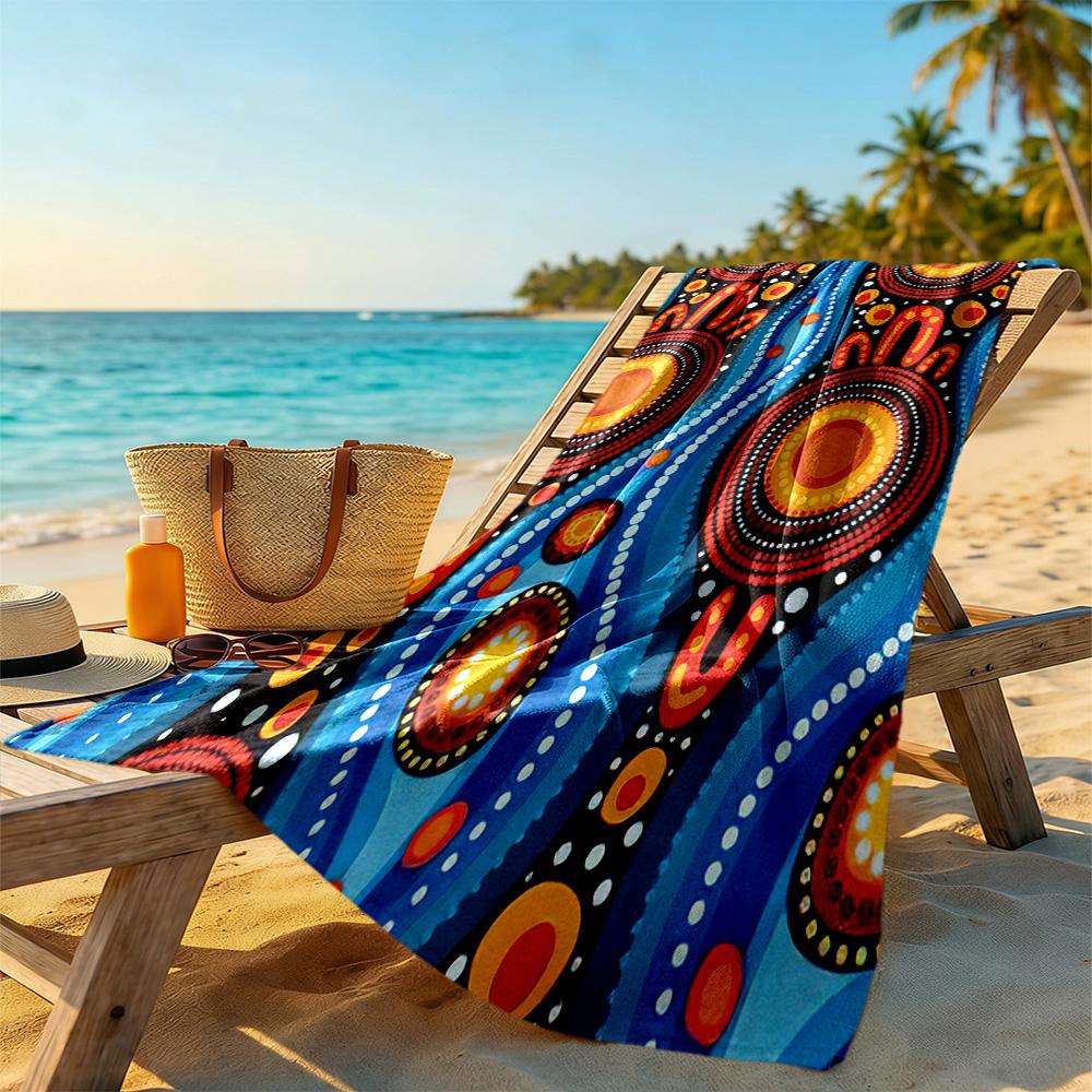Australian Aboriginal Style Beach Towel Soft Durable Quick-Dry Comfortable Lightweight