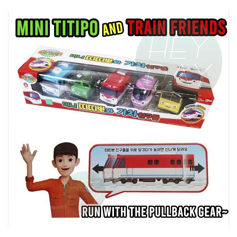 Titipo and Train Friends 5 pieces Set Pull Back Car Toy