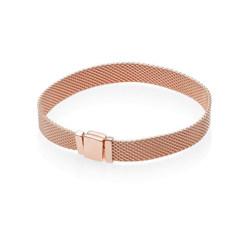 Neues 925er Silberfarbenes Seil-Kastenketten-Armband geeignet für Damen Sommer Charm-Anhänger DIY Modeschmuck