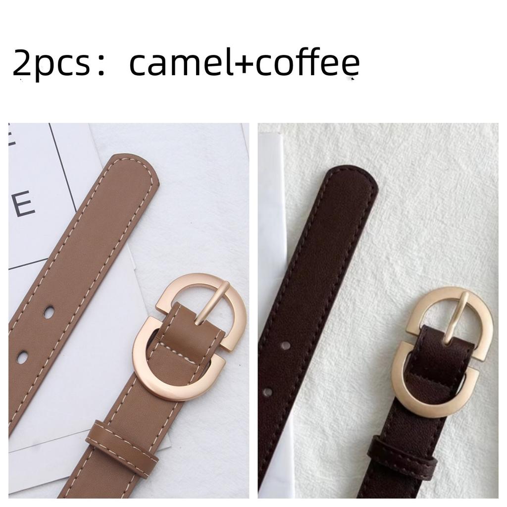 Women's Simple Golden Buckle Belt Women’s Fashion Casual Black Designer Belts Ladies Waist Belts For Jeans Clothing Accessories