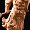 Cliff Cypress Wood Carving Guan Yu Ornament Home Furnishing Office Wooden Handicrafts Decoration Worship Ornament Holiday Gifts