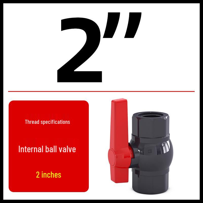 PVC Internal Thread Ball Valve - Double Thread Water Pipe Fitting (Sizes: 20, 25, 32, 40, 50, 63, 75, 110)