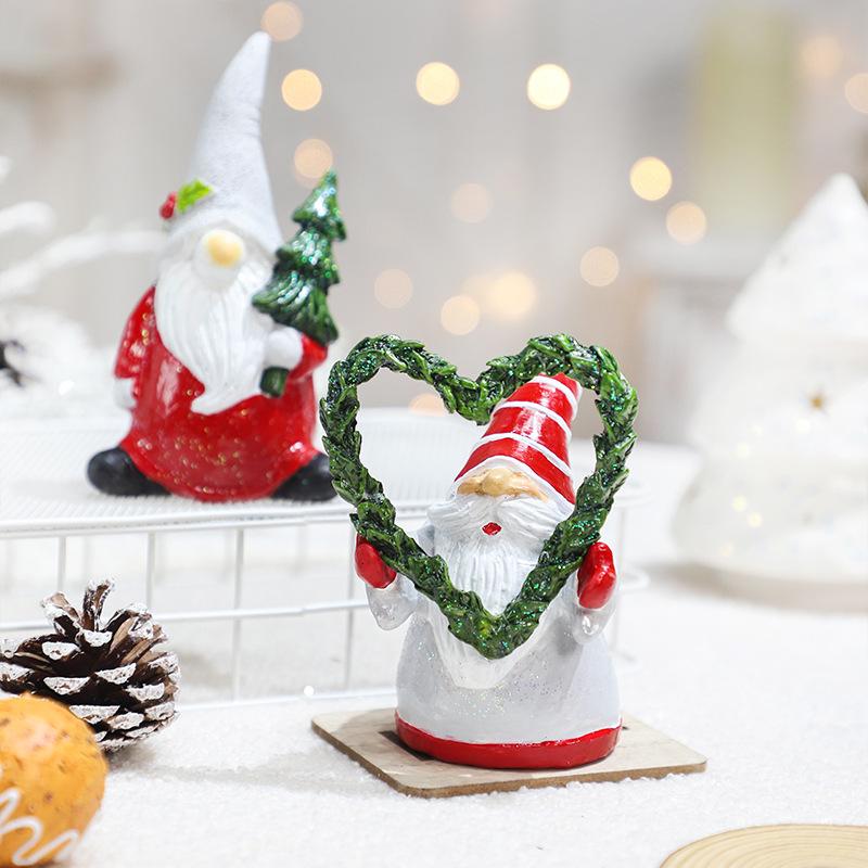 Christmas decorations - Garden Elf Dwarf Faceless Santa Claus resin figurine