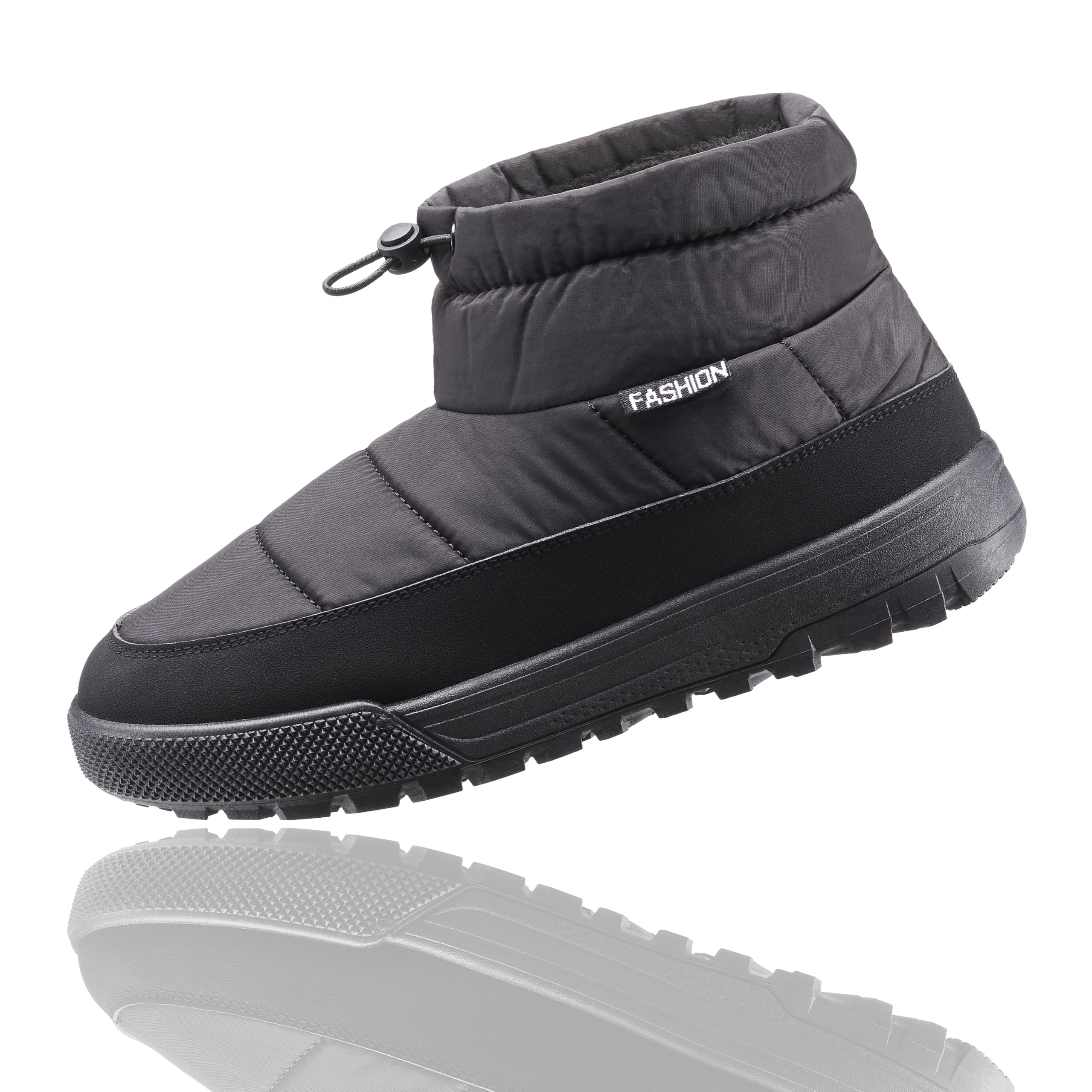 

uateeff Водонепроницаемые и Снежные Простой Дизайн и Размер 25см Мужские Нескользящие Ботинки, Тепло, Черный, чёрный