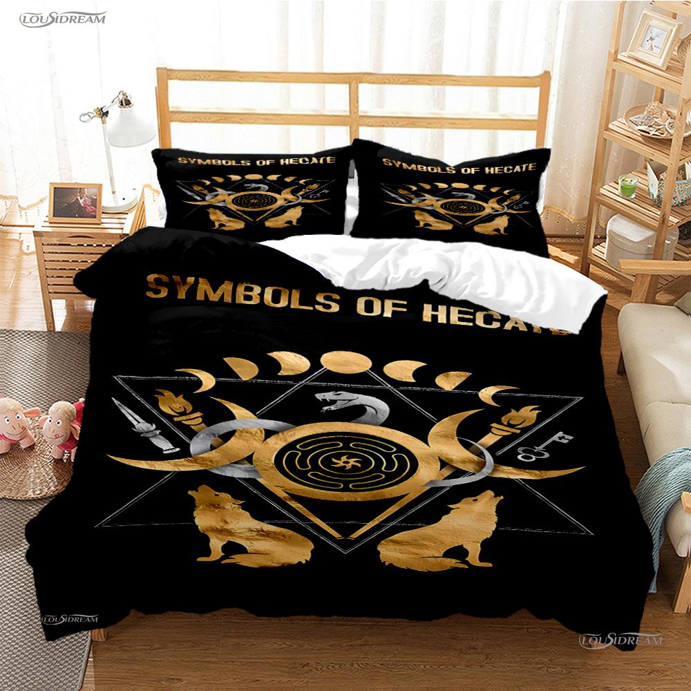 Comforter Triple Moon And Pentagram All Season Comforter Bedding Set Soft And S Single/Double/Queen/King