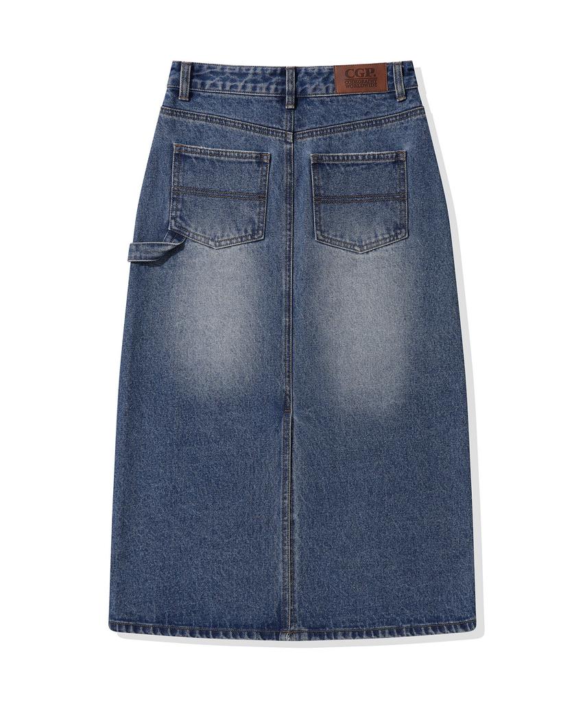CGP (Women) Denim Long Skirt_Washed Blue