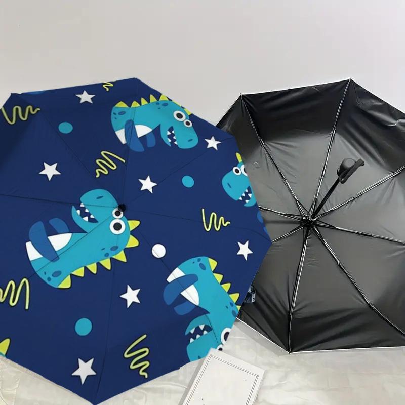1pc Dinosaur Space Adventure Fabric Umbrella with Plastic Handle,Suitable for All Seasons Home Travel Outdoor UmbrellaDD1573