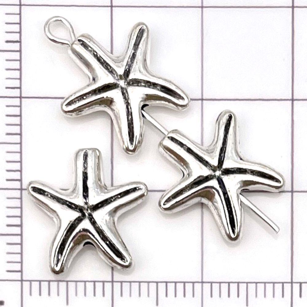 30-Piece Antique Silver Ocean-themed Spacer Beads & Charms Set for DIY Jewelry