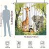 Adorable Safari Animals Shower Curtain - Water-Resistant Fabric for Bathroom - Perfect for Nature and Animal Lovers