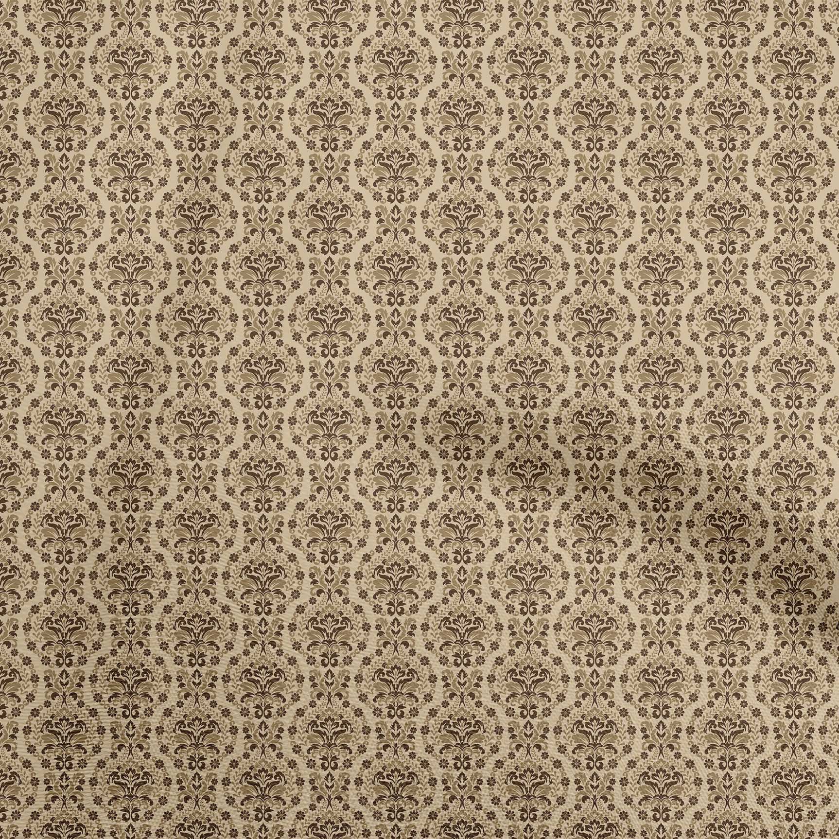 

OneOone Cotton Flex Brown Fabric Дамаск Швейний матеріал Тканина з принтом у дворі 40 дюймів 42 Inch Wide - Viscose Chiffon