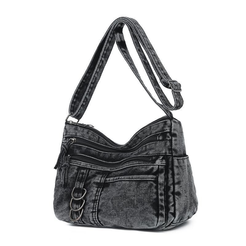 Denim Shoulder Bag Women's Crossbody Bag Multi-Compartment Mother Bag