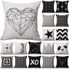 Luxurious Nordic Style Black Letter Digital Print Cushion Cover For Home Decor