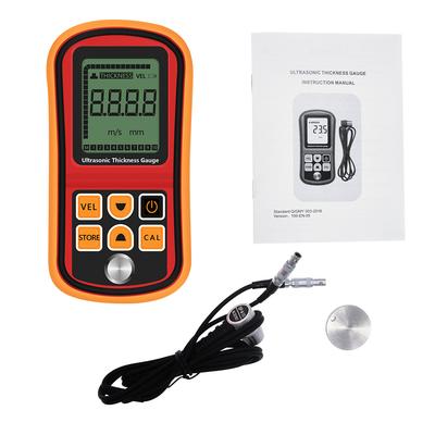 GM100 Digitales Ultraschall-Dickenmessgerät 1,2~225mm Schallgeschwindigkeitsmesser mit Stimme 1000-9999 m/s Metall Glas Messinstrumente