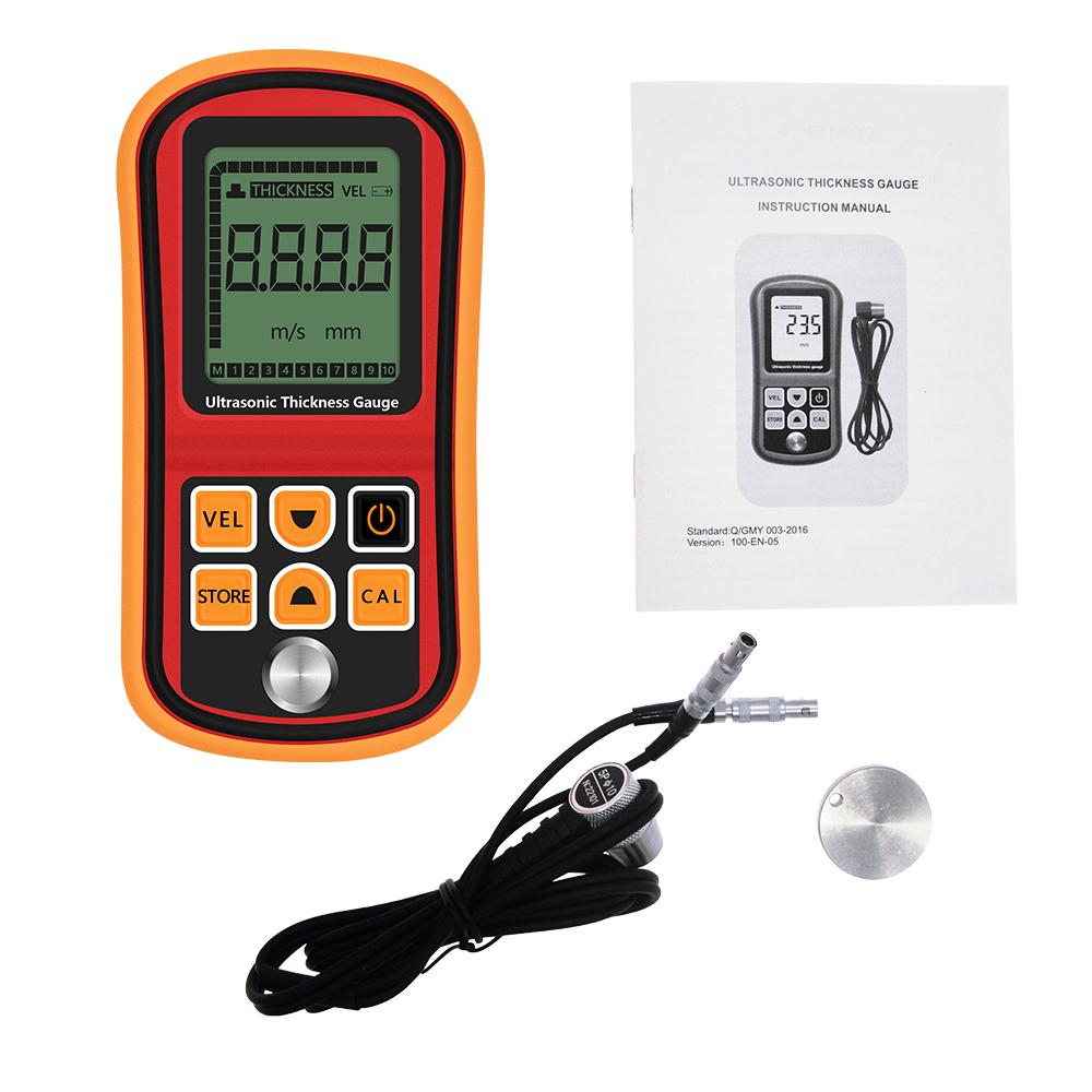 GM100 Digital Ultrasonic Thickness Gauge 1.2~225mm Voice Sound Velocity Meter 1000-9999 M/s Metal Glass Measuring Instruments