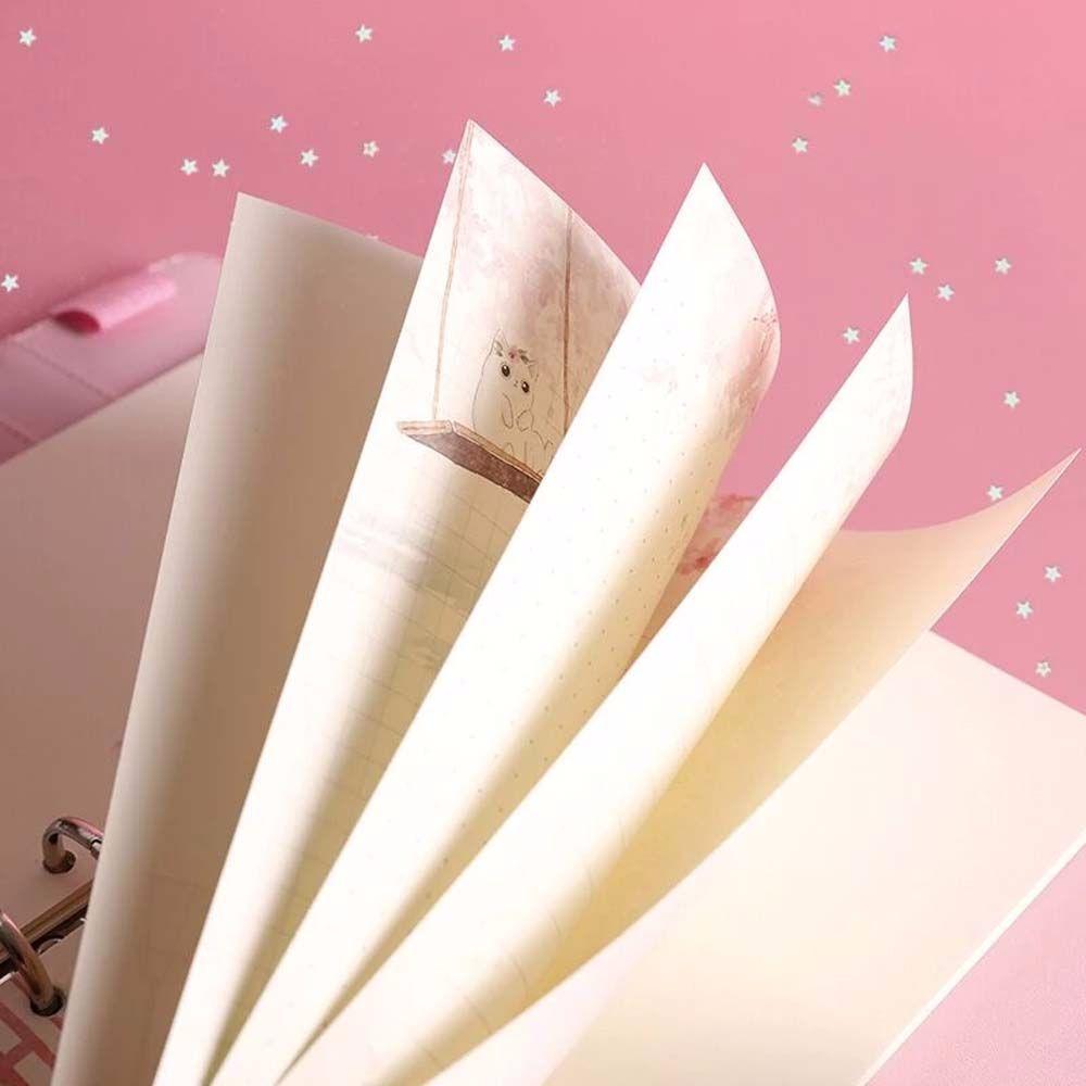 Notebook Binder Line Pages A6 Notebook Inner Pages Sakura And Cat Binder 80 Sheets Loose Leaf