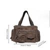 Ladies' Fashion Girl Punk Motorcycle Bag Large Capacity Multi Zipper Pocket Suede Single Shoulder Diagonal Cross Handbag