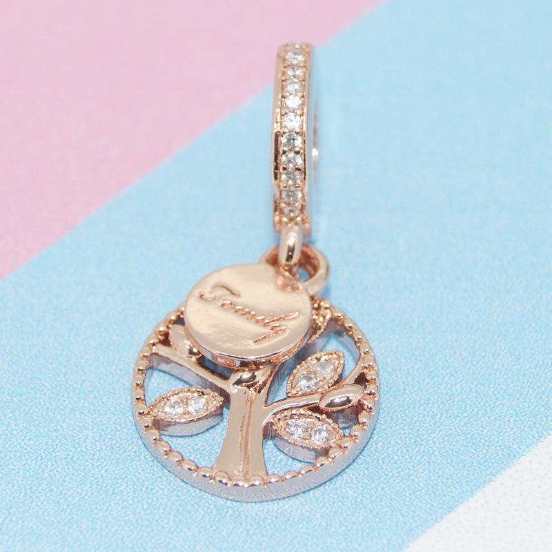 925 Sterling Silver Diy Fine Beads Family Heritage Life Tree Pendant Charms Fit Original Fashion Charm Bracelet Jewelry Making