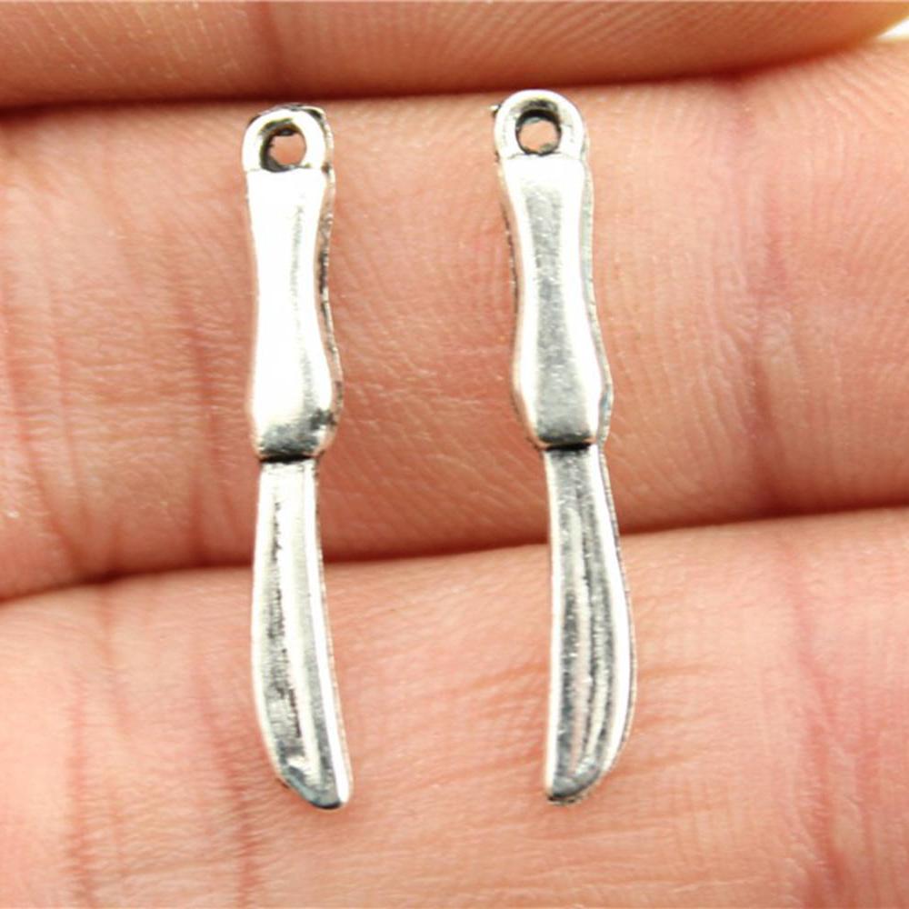 

20pcs Kitchenware Charms Antique Silver Color Kitchen Knife Charms Jewelry DIY Cook Book Charms Pan Spoon