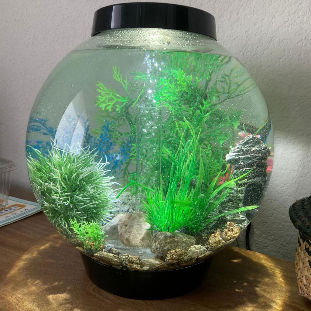Aquariums Artifical Coral Grass 7Pieces Fishtanks Plastic Plant and Cave Rock for Safe Underwater Landscape Decors
