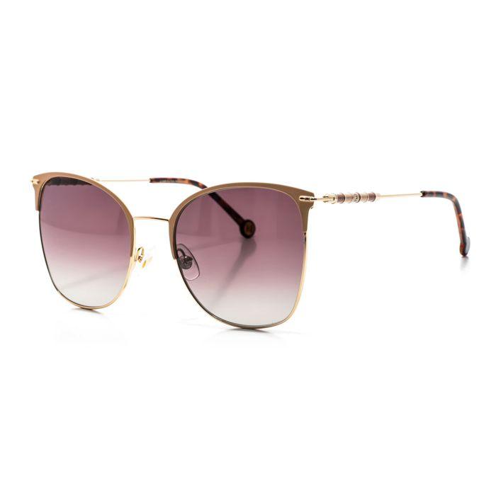 Lunettes de soleil ovales en métal CH0036S pour femme-Beige doré