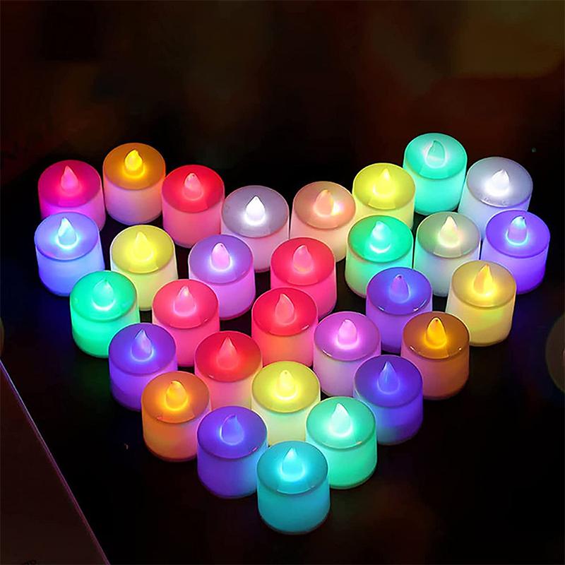 24Pcs Flameless LED Tealight Tea Candles Wedding Light Romantic Candles Lights for Birthday Wedding Party Decorations