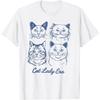 Cat Lady Era – Vintage Line Art Cat Graphic T-Shirt