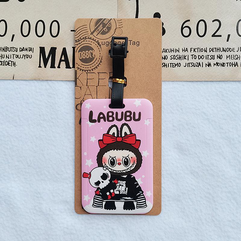 Cartoon  Labubu Travel Luggage Tags Cute Suitcase Hangings Decoration Portable Luggage Consignment Identification Tags