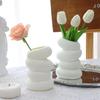 1PC Vase Spiral en Plastique Blanc Nordique Créatif Contenant pour Arrangement Floral Pour Cuisine Salon Chambre Décoration de Maison Ornement