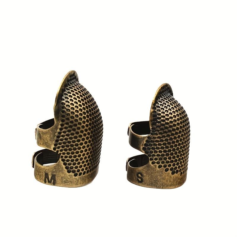 4pcs Sewing Thimble Finger Protector, Adjustable Metal Finger Shield Protector, Sewing & Quilting Accessories