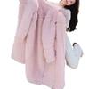 Pink Fur Integrated Coat for Women's Autumn and Winter New Long Thickened Wool Cotton Clothes