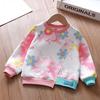 Girls Floral Gradient Long Sleeve Sweatshirt Spring Autumn Casual Korean Baby Top