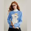 UNIFREE Cute Puppy Jacquard Pullover Sweater