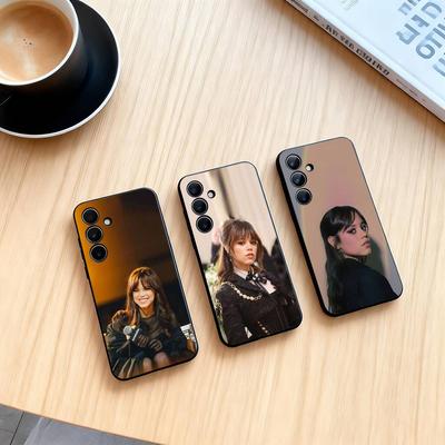 j-Jenna Ortega Phone Case For Samsung Galaxy A73,A72,A71,A70,A53,A52,A51,Soft Silicone Black Cover
