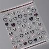 Pink White Black Lace Lace Bow Nail Stickers Love Heart Bow Nail Decorations  Nail Salon