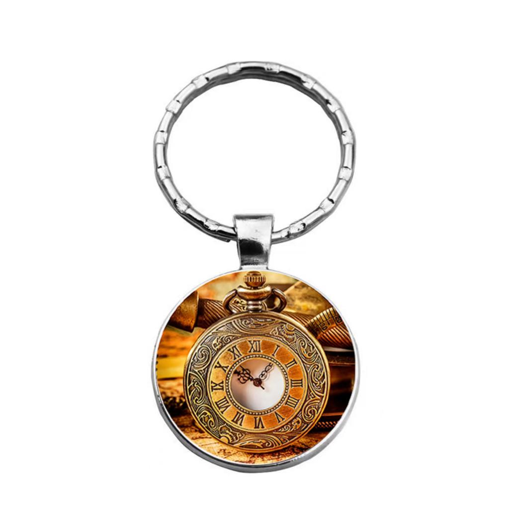Modieuze sleutelhanger van legering, ronde metalen sleutelring