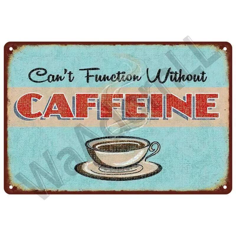 Coffee Tin Sign Metal Decorations Vintage Cafe Wall Plaque Retro Club Pub Bar Poster Decor Art Painting 26T0104 26T0104