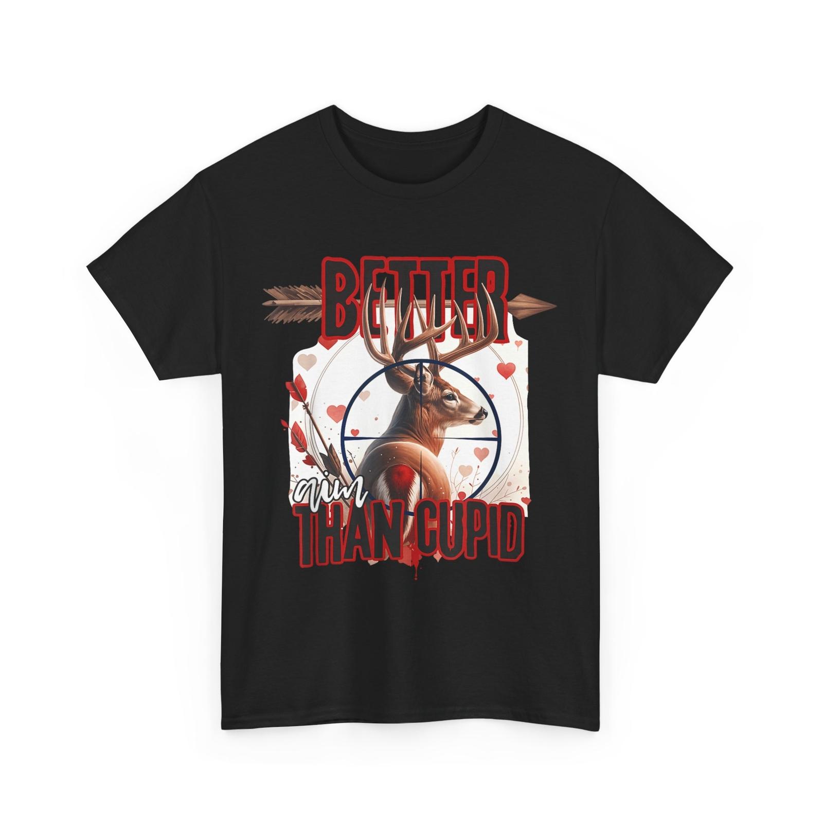 I Aim Better Than Cupid Valentines Deer Hunting For Boys Men T-shirt S