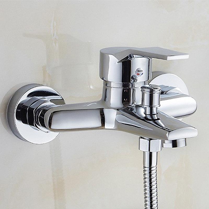 Shower Faucet Household Bathroom Bathtub Faucet Zinc-alloy Wall Mounted Brass Hot and Cold Water Triple Shower Mixer Tap