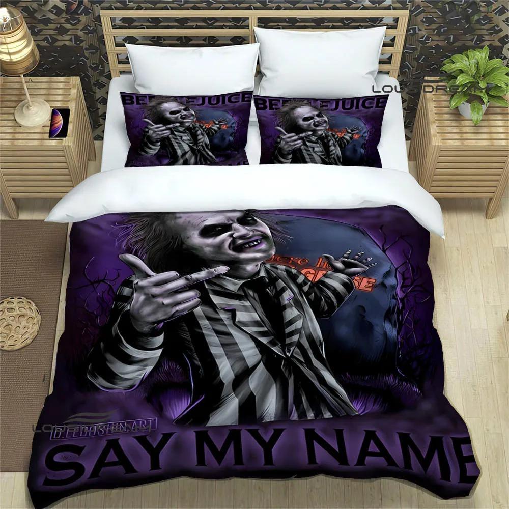 Horrorfilm B-Beetlejuice Bettwäsche-Sets Exquisites Zubehör-Set Bettbezug Bettdecken-Set